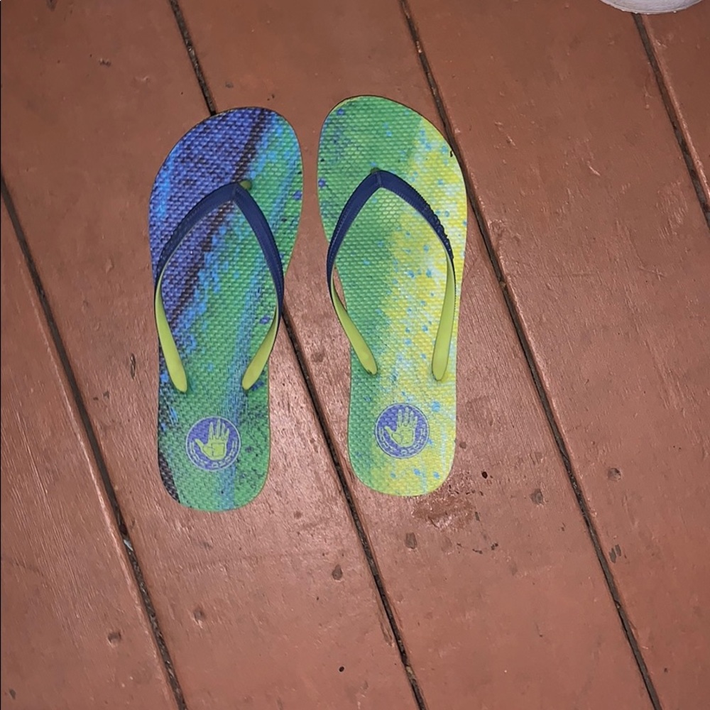 Cool ombre pattern men’s flip-flops size 6 1/2